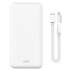 라피드 마스터 듀얼 보조배터리 10000mAh C타입 케이블 + 8핀 젠더 세트, 화이트, RPD-10000 가전디지털/1인방송 전문관 반품 최저가 7,640원