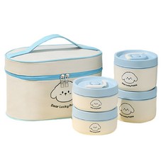 큐트미 아기자기 강아지 보온 도시락 4단 + 런치백 세트 MP574, 혼합색상, 1세트 주방용품/보온/보냉용품 반품 최저가 16,940원