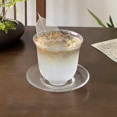 프렌치마르스 아이스 심플 유리컵 300ml + 받침대 세트 CM298, 투명, 1세트 주방용품/컵/텀블러/와인용품 반품 최저가 8,410원