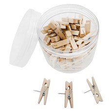 코히모 나무 압정 집게 사진 걸이 고정 푸쉬핀 50p 세트 4W374, 우드 문구/오피스/사무용품 전문관 반품 최저가 5,780원