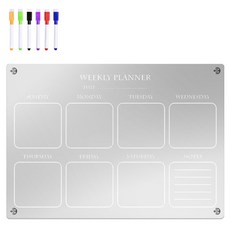 투코비 투명 냉장고 현관 다용도 붙이는 자석보드 위클리플랜 + 마카펜 세트, 아크릴 문구/오피스/학용품/수업준비 반품 최저가 10,440원