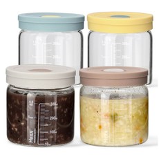 미르 헥사 내열유리 투톤 실리콘캡 눈금유리병 4종 세트, 400ml, 1세트 주방용품/밀폐저장/도시락 반품 최저가 23,120원