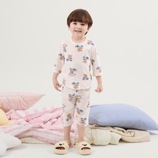 올로미미 아동용 통기성 퍼피카 오가닉 자카드 7부 실내복 세트 출산/유아동/유아동패션 반품 최저가 12,260원