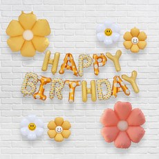 파티공구 데이지플라워 생일파티 풍선세트, 혼합색상, 1세트 출산/유아동/출산준비물/선물 반품 최저가 6,690원