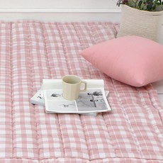 보몽드 국내 제조 부드러운 워싱 패드겸카페트 캔디체크, 코랄핑크 홈인테리어/침구 반품 최저가 17,900원