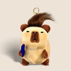 선남선녀 카피바라 머리카락 인형 백꾸 가방 키링, 12cm, 브라운, 1개 완구/취미/인형 반품 최저가 3,360원