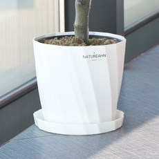 네이처안 과습방지 화분 + 받침 세트, 화이트, 1세트 홈인테리어/원예/가드닝 반품 최저가 5,900원