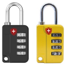 마터혼 4단 비밀번호 잠금 자물쇠 블랙 + 옐로우 세트, 1세트 홈인테리어/안전/호신용품 반품 최저가 7,820원