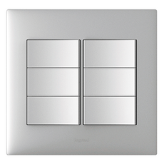 르그랑 아펠라 실버 Simple 2개용 6구 스위치, 1개 생활용품/생활전기용품 반품 최저가 11,380원