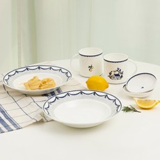 한국도자기 포지타노 파스타 피클 식기세트 6p, 블루, 1세트, 머그 2p + 파스타볼 22.8cm 2p + 굽부접시 10.6cm 2p 주방용품/그릇/홈세트 반품 최저가 87,040원