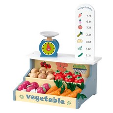 캐스비 플레이 원목 슈퍼마켓 야채 놀이대 세트, 혼합색상, 1세트 완구/취미/역할놀이 반품 최저가 50,180원