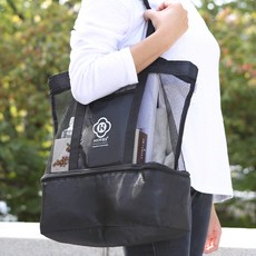 히키스 2단 메쉬 토트백, 블랙, 1개 스포츠/레저/스포츠잡화 반품 최저가 4,920원