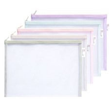 델리 메쉬 컬러 파우치 A4 5종, 블루, 핑크, 퍼플, 그린, 화이트, 1세트 문구/오피스/필기류 반품 최저가 5,080원