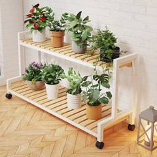 제이라이프 라더 우드 스틸 이동식 화분 진열대 80 x 40 x 60 cm, 화이트, 2단 홈인테리어/원예/가드닝 반품 최저가 40,420원