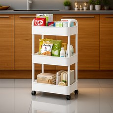 리네프 이동식 트롤리, 화이트, 3단 홈인테리어/가구 반품 최저가 8,750원