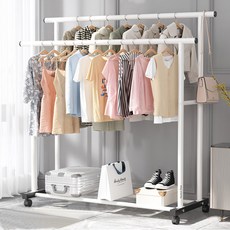 마켓플랜 플로어 이동식 스탠드 더블 행거, 화이트 생활용품/수납/정리 반품 최저가 22,900원