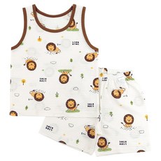 메이키즈 남아용 라이언 스토리 민소매 변화지 실내복 상하의 세트 출산/유아동/유아동패션 반품 최저가 7,210원