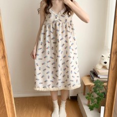 뷰티인뷰티 여성용 프릴 끈나시 브라캡 원피스 잠옷 패션의류/잡화/속옷/잠옷 반품 최저가 11,500원