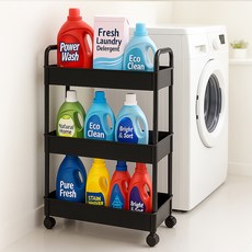 리네프 이동식 틈새 트롤리 3단, 블랙 홈인테리어/가구 반품 최저가 7,460원