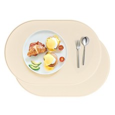 티오뜨 몽글 실리콘 식탁매트, 크림아이보리, 39 x 26.5 cm, 2개 생활용품/주방수납/잡화 반품 최저가 8,360원