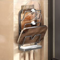 그래다다 초강력 흡착식 벽걸이 도마 행주 다용도 냄비뚜껑 거치대 3단, 그레이, 1개 주방용품/주방정리소품 반품 최저가 11,700원