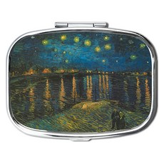 빈센트 반 고흐 Starry Night over the Rhone 사각 틴케이스, 실버, 1개 생활용품/수납/정리 반품 최저가 9,000원