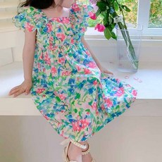 이유몽 아동 통기성 포빔 플로럴 레이스 원피스 플라워 110~120 출산/유아동/유아동패션 반품 최저가 9,250원