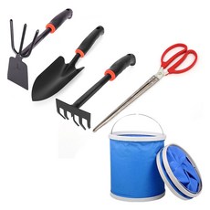 에코벨 해루질 양용호미 + 갈퀴 + 모종삽 + 일자집게 + 접이식 물통 세트, 혼합색상, 1세트 스포츠/레저/낚시 반품 최저가 11,400원