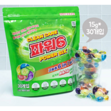 클린케어 파워6 캡슐세제, 30개입, 6개 생활용품/세탁세제 반품 최저가 32,410원