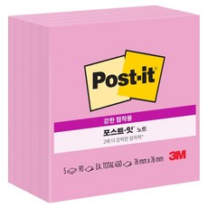포스트잇 654-5 강한 점착용 노트 점착메모지 76 x 76 mm, 네온핑크, 1개, 450매 문구/오피스/학용품/수업준비 반품 최저가 6,190원