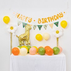리네프 생일 파티 풍선 세트 기린, 혼합색상, 1세트 문구/오피스/파티/이벤트 반품 최저가 8,800원
