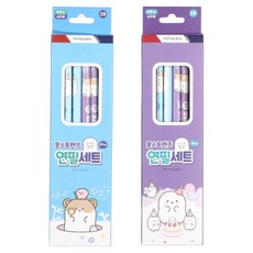 모닝글로리 뭉스프렌즈 연필 2B 2종 x 4p 세트, 블루, 퍼플, 24개 문구/오피스/필기류 반품 최저가 13,510원