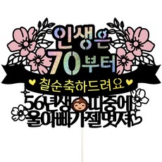 비비드레인 칠순 케이크토퍼, 102 인생띠 칠순 울아빠, 1개 문구/오피스/파티/이벤트 반품 최저가 9,300원