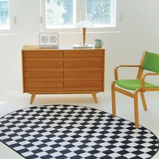 노크노크 레트로 체커보드 타원형 러그 홈인테리어/카페트/쿠션 반품 최저가 66,310원
