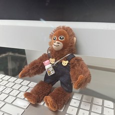 다다랜드 오숭이 원숭이 오랑우탄 키링 인형, 11cm, 청멜빵 텀블러, 1개 출산/유아동/완구/교구 반품 최저가 5,540원