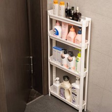 맙소샵 욕실 세탁실 방수 틈새 수납 선반 트롤리 4단 BRP068, 화이트 홈인테리어/싱글하우스 반품 최저가 19,350원