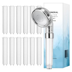 해피달링 미네랄 4단 필터 샤워기 헤드 + 필터 12p 세트, 1개, 화이트 홈인테리어/욕실용품 반품 최저가 6,840원