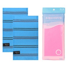 송월타월 빅다이아몬드 때밀이 60 2p + 후레쉬 샤워타월 세트, 블루(때밀이), 핑크(샤워타월), 1세트 홈인테리어/샤워타월/때수건 반품 최저가 2,990원