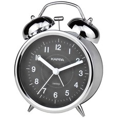 KAPPA 시끄러운 자명종 무소음 탁상시계, 크롬실버 + 블랙 홈인테리어/홈데코/디퓨저 반품 최저가 14,460원