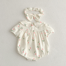 스타도어 유아용 튤립패턴 반팔 바디수트 헤어밴드 세트 출산/유아동/출산준비물/선물 반품 최저가 17,460원