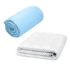 크린포유 오코텍스 Q-MAX 인증 냉감 패드 세트, 화이트(매트), 아이스블루(이불), 쿨매트+쿨이불 홈인테리어/침구 반품 최저가 51,980원