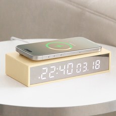 무아스 슬림 엣지 미러 무선충전 알람 디지털 탁상시계 15W, 버터 홈인테리어/홈데코/디퓨저 반품 최저가 29,700원