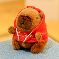 순잠 카피바라 비버 키링 후드티, 러브 레드, 1개, 12cm 완구/취미/인형 반품 최저가 3,180원