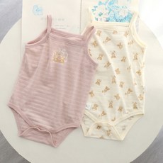 스타도어 큐트 애니멀 통기성 민소매 바디수트 2종 세트 출산/유아동/출산준비물/선물 반품 최저가 16,800원