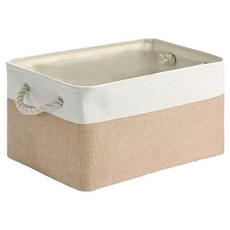 리리빙 접이식 패브릭 수납 바구니, 베이지 + 화이트, 1개 생활용품/바구니/칸막이 반품 최저가 8,320원