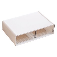 온앤룸 투명창 사무용품정리함 와이드 2칸, 화이트, 1단 문구/오피스/사무용품 전문관 반품 최저가 10,120원