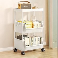 앞트임 장난감 책정리 이동식 트롤리, 화이트, 3단 홈인테리어/싱글하우스 반품 최저가 7,300원