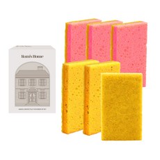 람스홈 셀룰로오스 아가베 무흠집 수세미 6개입 옐로우 핑크, 1세트 주방용품/주방잡화 반품 최저가 5,580원
