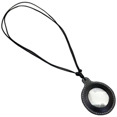 보마리 목걸이 가죽 커버 휴대용 돋보기 블랙, 1개 생활용품/건강/의료용품 반품 최저가 4,640원