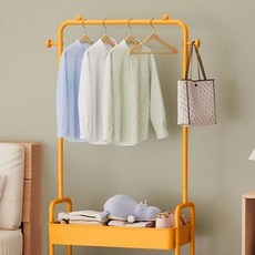 2단 와이드 트롤리 스타일 의류 행거 BRP145, 머스타드 홈인테리어/싱글하우스 반품 최저가 25,170원